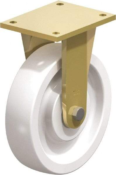 Blickle - 10" Diam x 2-9/16" Wide x 12" OAH Top Plate Mount Rigid Caster - Impact-Resistant Nylon, 4,400 Lb Capacity, Ball Bearing, 6-7/8 x 5-1/2" Plate - Americas Industrial Supply