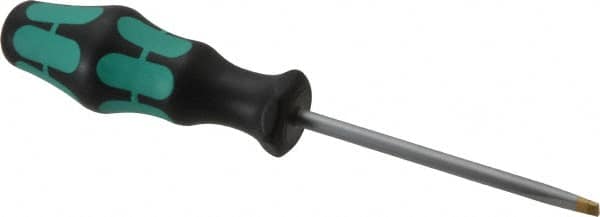 Wera - 205mm OAL Precision Slotted Screwdriver - 100mm Blade Length, Round Shank, Ergonomic Handle - Americas Industrial Supply