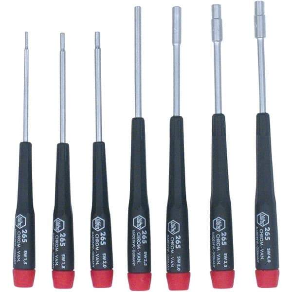 Wiha - 7 Piece, 1.5 to 4mm Nut Driver Set - Standard Shaft, Precision Tapered Handle - Americas Industrial Supply