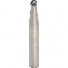 Iscar - 3/8" Cut Diam, 1/2" Shank Diam, 6" OAL, Indexable Ball Nose End Mill - 2" Head Length, Straight Shank, HCM D.38 Toolholder, HBR-QF, HCR Insert - Americas Industrial Supply