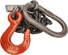 Lift-All - 5' Long x 4-1/2" Wide, 8,800 Lb Basket Capacity, Alloy Steel Web Sling - 8,800 Lb Choker Capacity, SOS Chain Sling, 3/8" Diam Chain, Natural, Single Style - Americas Industrial Supply