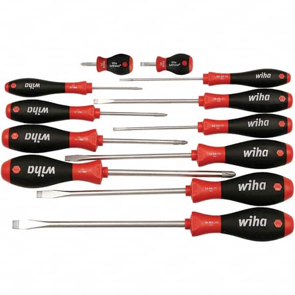Wiha - 12 Piece Slotted, Phillips & Stubby Screwdriver Set - Americas Industrial Supply