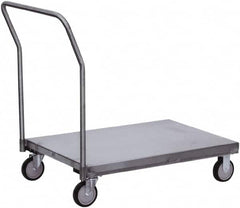 Jamco - 1,200 Lb Capacity Platform Truck - Stainless Steel Deck, 48" OAW, 9" Platform Height, Urethane Casters - Americas Industrial Supply