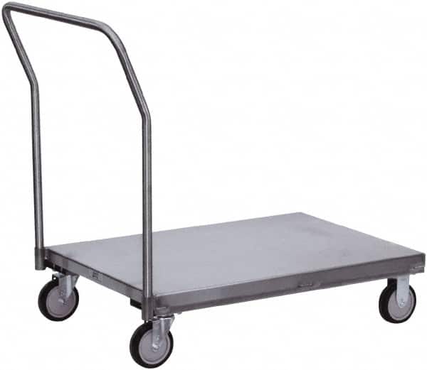 Jamco - 1,200 Lb Capacity Stainless Steel Platform Truck - Stainless Steel Deck, 18" OAW, 30" Platform Length, Urethane Casters - Americas Industrial Supply