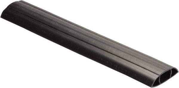 Hubbell Wiring Device-Kellems - 1 Channel, 5 Ft Long, 1-1/4" Max Compatible Cable Diam, Black PVC On Floor Cable Cover - 142.24mm Overall Width x 43.18mm Overall Height, 45.98mm Channel Width x 1-1/4" Channel Height - Americas Industrial Supply