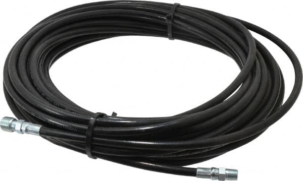 Value Collection - 1/8" ID x 0.3333" OD, 4,800 Working psi, Black Thermoplastic Polyurethane Sewer Hose - 50' Long, -40 to 160°F - Americas Industrial Supply
