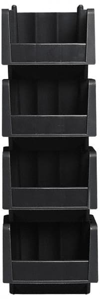 Akro-Mils - 8-7/8" Deep, Black Polypropylene Hopper Stacking Bin - 5" High x 6-5/8" Wide x 8-7/8" Long - Americas Industrial Supply