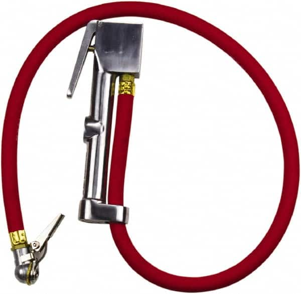 Milton - 160 Max psi Closed Check Aluminum/EPDM Inflator Gauge - Ball Foot with Clip Chuck, 1/4 FNPT, 10 to 160 psi Pressure Range - Americas Industrial Supply