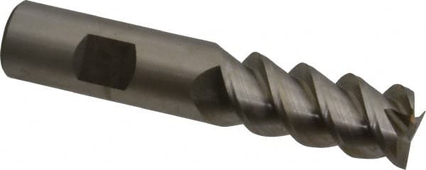 Hertel - 3/4" Diam, 1-5/8" LOC, 3 Flute Powdered Metal Roughing & Finishing Square End Mill - Uncoated, 3-7/8" OAL, 3/4" Shank Diam, Weldon Shank, 60° Helix, Centercutting - Americas Industrial Supply