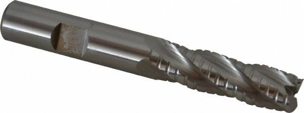 Hertel - 1/2" Diam, 1-5/8" LOC, 4 Flute Cobalt Roughing & Finishing Square End Mill - Uncoated, 3-5/8" OAL, 1/2" Shank Diam, Straight Shank, Non-Centercutting - Americas Industrial Supply