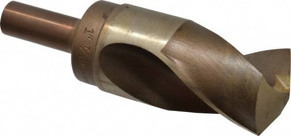 Hertel - 1-7/8" Drill, 118° Point, Cobalt Silver Deming & Reduced Shank Drill Bit - Bright Finish, 6" OAL, Flats on Shank, 3" Flute Length - Americas Industrial Supply