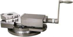 Gibraltar - 4" Jaw Width, 4" Jaw Opening Capacity, Horizontal Swivel Machine Vise - Manual Operation, 2,700 Lb Capacity, 1 Station, 13-1/2" Long x 4-1/2" High x 1-1/2" Deep, 1-1/2" Jaw Height, Cast Iron - Americas Industrial Supply