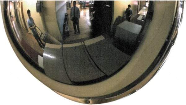 PRO-SAFE - Indoor & Outdoor Half Dome Dome Safety, Traffic & Inspection Mirrors - Acrylic Lens, Fiberboard Backing, 18" Diam x 8-1/4" High, 20' Max Covered Distance - Americas Industrial Supply
