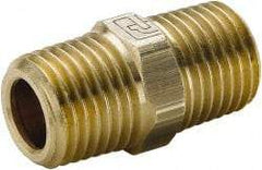 Parker - 3/4 Male Thread, Brass Industrial Pipe Hex Nipple - MBSPT, 1,000 psi - Americas Industrial Supply
