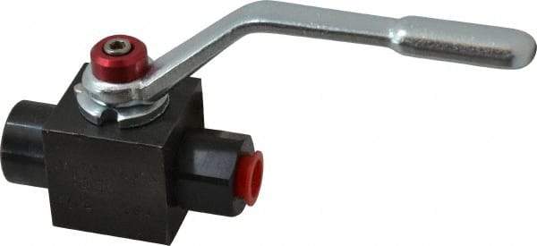 Parker - 1/4" Pipe, Carbon Steel Standard Ball Valve - Inline - Two Way Flow, FNPT x FNPT Ends, Lever Handle, 7,500 WOG - Americas Industrial Supply