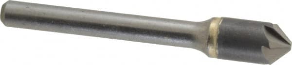 Made in USA - 3/8" Head Diam, 1/4" Shank Diam, 6 Flute 90° Solid Carbide Countersink - Americas Industrial Supply