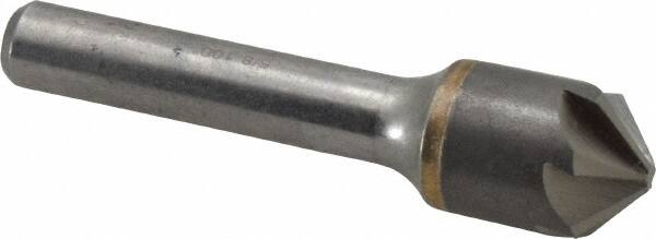 Made in USA - 5/8" Head Diam, 3/8" Shank Diam, 6 Flute 100° Solid Carbide Countersink - Americas Industrial Supply