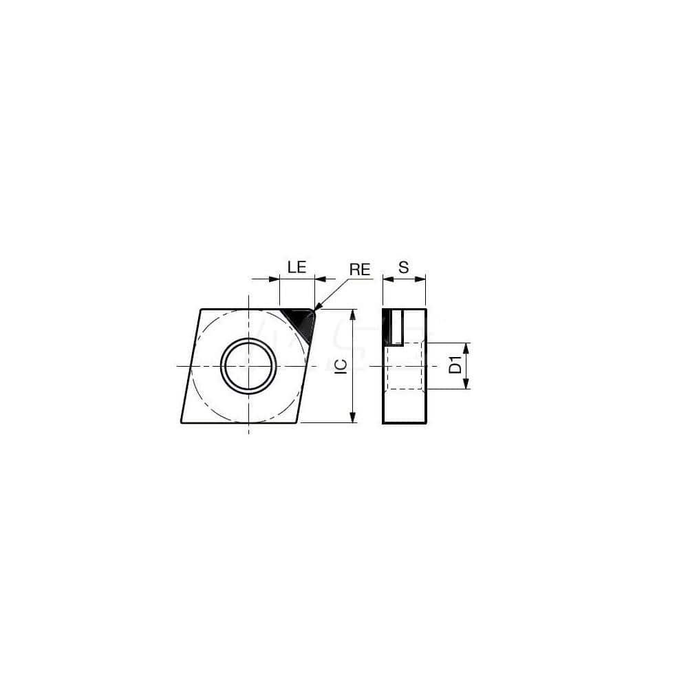 Turning Insert: CNGA432-DIA DX140, Polycrystalline Diamond Uncoated Finish, Neutral, 1/2″ Inscribed Circle, 0.0310″ Corner Radius, 80.0 ° N/A Diamond, Series CNGA