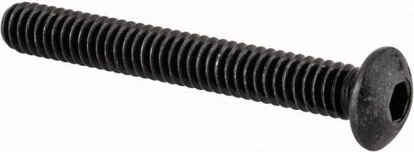Value Collection - #5-40 UNC Hex Socket Drive, Button Screw - Alloy Steel, Black Oxide Finish, Fully Threaded, 1" Length Under Head - Americas Industrial Supply
