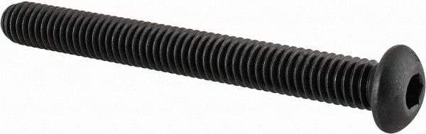 Value Collection - 5/16-18 UNC Hex Socket Drive, Button Screw - Alloy Steel, Black Oxide Finish, Fully Threaded, 3" Length Under Head - Americas Industrial Supply