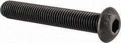 Value Collection - 5/16-24 UNF Hex Socket Drive, Button Screw - Alloy Steel, Black Oxide Finish, Fully Threaded, 2" Length Under Head - Americas Industrial Supply