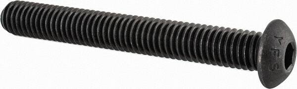 Value Collection - 3/8-16 UNC Hex Socket Drive, Button Screw - Alloy Steel, Black Oxide Finish, Fully Threaded, 3" Length Under Head - Americas Industrial Supply