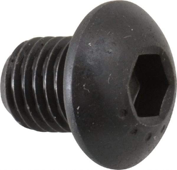 Made in USA - 5/16-24 UNF Hex Socket Drive, Button Screw - Alloy Steel, Black Oxide Finish, Fully Threaded, 3/8" Length Under Head - Americas Industrial Supply