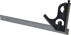 SPI - 2 Piece, 12" Combination Square Set - 1/32 & 1/64" (English/Metric) Graduation, Hardened Steel Blade, Cast Iron Square Head - Americas Industrial Supply