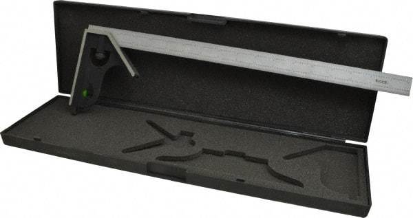 SPI - 2 Piece, 18" Combination Square Set - 1/32 & 1/64" (English/Metric) Graduation, Hardened Steel Blade, Cast Iron Square Head - Americas Industrial Supply