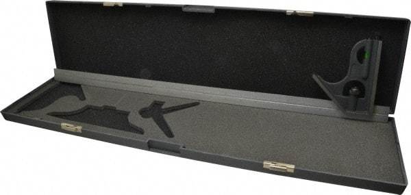SPI - 2 Piece, 24" Combination Square Set - 1/16, 1/32, 1/64 & 1/8" (4R) Graduation, Hardened Steel Blade, Cast Iron Square Head - Americas Industrial Supply