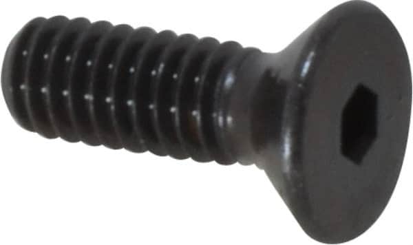 Made in USA - #8-32 UNC Hex Socket Drive, 82° Flat Screw - Alloy Steel, Black Oxide Finish, Fully Threaded, 1/2" OAL - Americas Industrial Supply