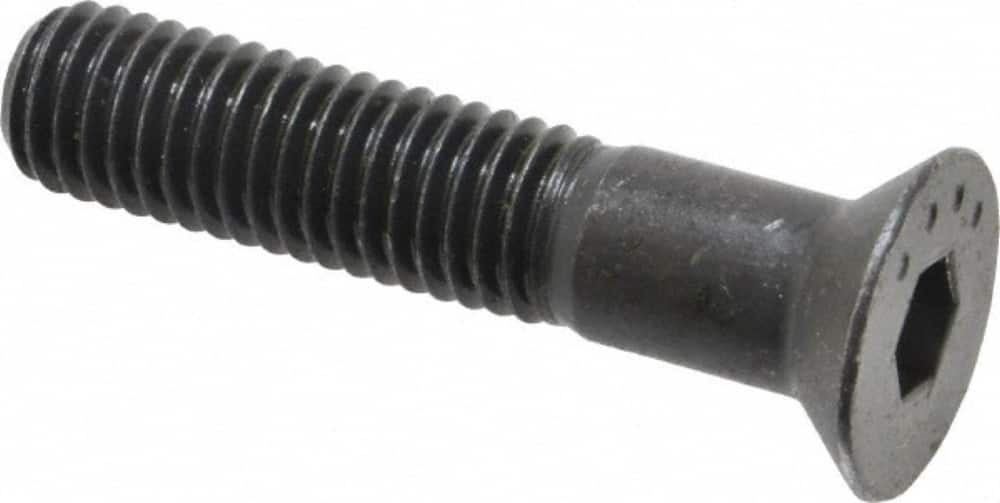 Made in USA - 1/2-13 UNC Hex Socket Drive, 82° Flat Screw - Alloy Steel, Black Oxide Finish, Partially Threaded, 2-1/2" OAL - Americas Industrial Supply