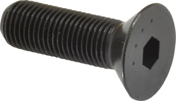 Made in USA - 3/8-24 UNF Hex Socket Drive, 82° Flat Screw - Alloy Steel, Black Oxide Finish, Fully Threaded, 1-1/4" OAL - Americas Industrial Supply