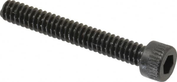 Made in USA - #6-32 UNC Hex Socket Drive, Socket Cap Screw - Alloy Steel, Black Oxide Finish, Fully Threaded, 1" Length Under Head - Americas Industrial Supply