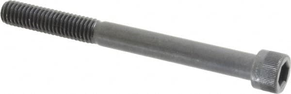 Made in USA - 3/8-16 UNC Hex Socket Drive, Socket Cap Screw - Alloy Steel, Black Oxide Finish, Partially Threaded, 4" Length Under Head - Americas Industrial Supply