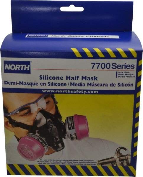 North - Series 7700, Size S Half Mask Respirator - 2-Point Suspension, Threaded Connection - Americas Industrial Supply