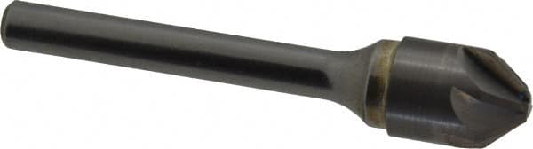 SGS - 1/2" Head Diam, 1/4" Shank Diam, 6 Flute 82° Solid Carbide Countersink - Americas Industrial Supply