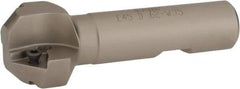 Iscar - 45° Lead Angle, 1.41" Max Cut Diam, 5/8" Min Cut Diam, 0.27" Max Depth of Cut, Indexable Chamfer and Angle End Mill - 2 Inserts, TPMT 321, TPMT 322 Insert Style, 3.54" Overall Length, Straight Shank - Americas Industrial Supply