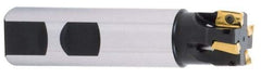 Iscar - 0.44" Cut Diam, 0.394" Max Depth of Cut, 5/8" Shank Diam, 3-1/4" OAL, Indexable Square Shoulder End Mill - AP..1003.., HM90 AP..1003.. Inserts, Weldon Shank, 90° Lead Angle, Series Heli2000 - Americas Industrial Supply