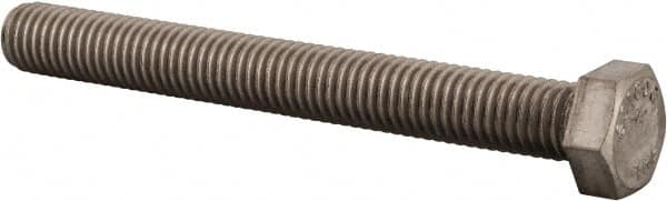 Value Collection - 1/2-13 UNC, 4-1/2" Length Under Head Hex Head Cap Screw - Fully Threaded, Grade 316 Stainless Steel, Uncoated, 3/4" Hex - Americas Industrial Supply