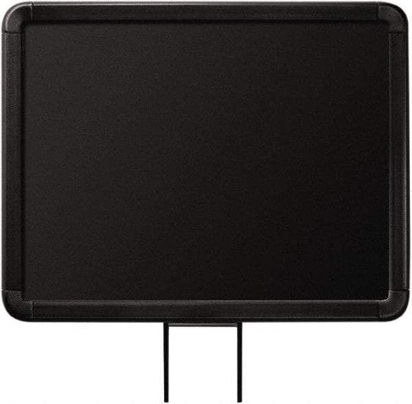 Lavi Industries - 11" High x 8-1/2" Long x 8-1/2" Wide Barrier Sign Frame - Aluminum, Powdercoat Finish, Black, Use with Stanchion - Americas Industrial Supply