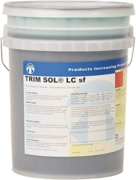 Master Fluid Solutions - Trim SOL LC sf, 5 Gal Pail Cutting & Grinding Fluid - Water Soluble, For Cutting, Grinding - Americas Industrial Supply