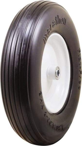 Marathon Industries - 3-45/64" Wide x 15-1/2" High x 4" Deep Flat Free Hand Truck Tire - 500 Lb Load Capacity - Americas Industrial Supply