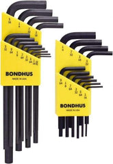 Bondhus - 22 Piece L-Key Hex Key Set - Hex Range 0.05 to 5/16", Protanium High Torque Steel - Americas Industrial Supply