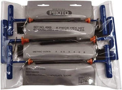 Proto - 6 Piece T-Handle Cushion Grip Tethered Hex Key Set - Hex Range 2 to 6mm - Americas Industrial Supply
