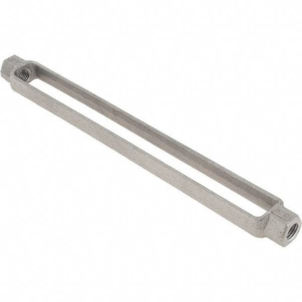 Made in USA - 3,500 Lb Load Limit, 5/8" Thread Diam, 12" Take Up, Steel Turnbuckle Body Turnbuckle - 13-7/8" Body Length, 15/16" Neck Length - Americas Industrial Supply