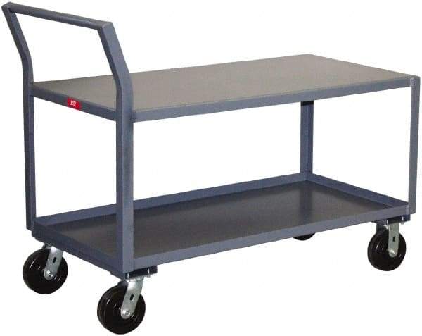 Jamco - 2,400 Lb Capacity, 30" Wide x 60" Long x 28" High Standard Utility Cart - 2 Shelf, Steel, Phenolic Casters - Americas Industrial Supply