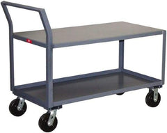 Jamco - 2,400 Lb Capacity, 30" Wide x 60" Long x 28" High Standard Utility Cart - 2 Shelf, Steel, Phenolic Casters - Americas Industrial Supply