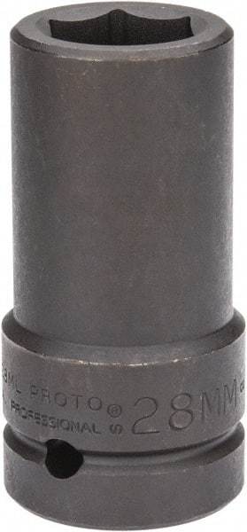 Proto - 1" Drive 28mm Deep Impact Socket - 6 Points, 4" OAL - Americas Industrial Supply