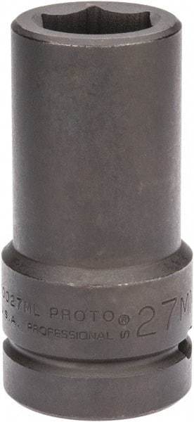 Proto - 1" Drive 27mm Deep Impact Socket - 6 Points, 4" OAL - Americas Industrial Supply